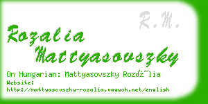 rozalia mattyasovszky business card